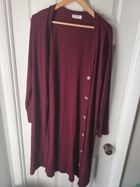 Zenana Outfitters Ribbed Knit Top - Wine Burgundy